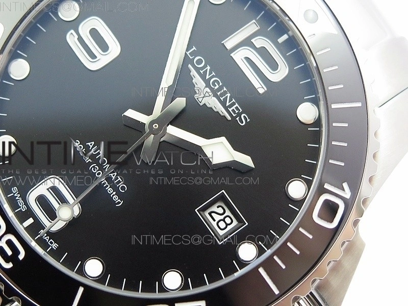 Conquest L3.840.4.56.6 Real Ceramic Bezel SS ZF 1:1 Best Edition Black dial On SS Bracelet A2824